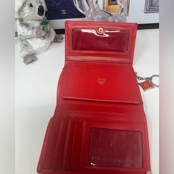 MCM Red Leather Wallets with Gold Accents - Picture 6 of 7